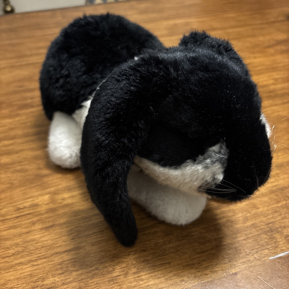 Russ Berrie Yomiko Large Vintage Lop Ear Bunny Black & White 13.5" 34016